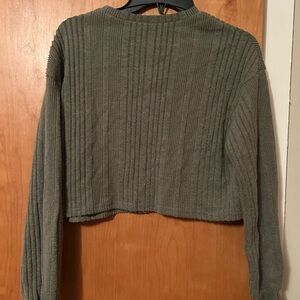 SHEIN Ribbed Knit Top in Olive